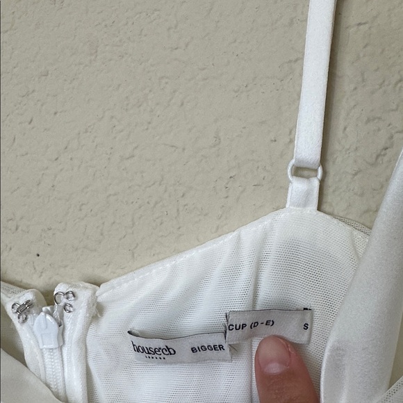 HOUSE‎ OF CB Lini White Mesh Maxi Dress white ruched size S D-DD Plus cup NWOT - Picture 6 of 13